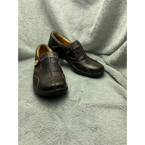 Clarks Shoes - Structured By Clarks Shoes Womens 7 N Slip On Casual 85072 Brown Leather